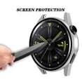 thumbnail image 4 of Funda de vidrio templado con marco de PC compatible con Huawei Watch GT3 42 mm/46 mm, cubiertas a prueba de golpes para relojes inteligentes, 4 of 8