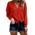 thumbnail image 5 of Yokua Womens Button Up Cardigan Knit Fabric Simple Design Long Sleeve Sweater Jacket, 5 of 8