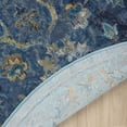 thumbnail image 6 of Laddha Home Designs 7.5' Floral Bordered Round Area Throw Rug - Multicolor, 6 of 8
