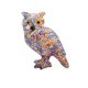 thumbnail image 1 of Estatua de búho, animal, escaparate, estante, librería, figurita de escritorio, escultura, artesanía Lado Morado Colorido, 1 of 9