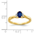 thumbnail image 3 of 14K Yellow Gold Ring Band Gemstone Sapphire Oval Blue Diamond Round, Size 8, 3 of 3