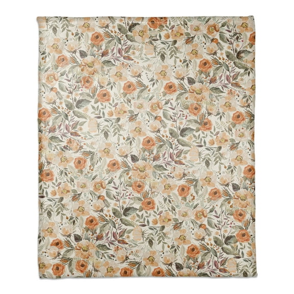 Creative Products Fall Flowers Pattern 50x60 Coral Fleece Blanket