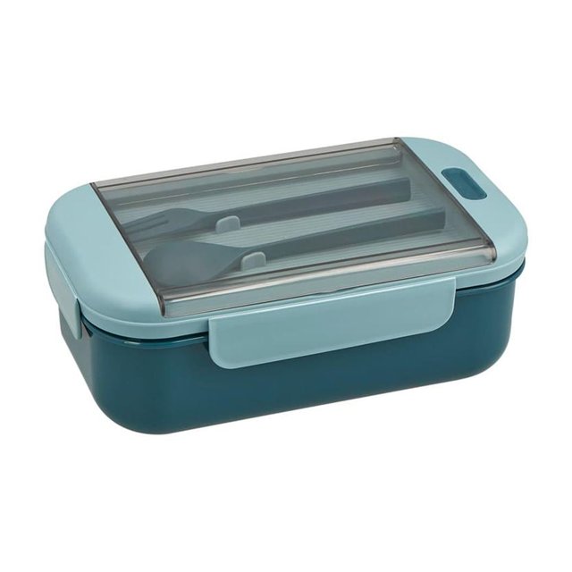 Portaviandas promocional ecológico de fibra de agave-Chizu azul 15.5 x 14 x 6