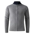 thumbnail image 6 of HAiming Men's Cardigan Sweaters Knitted Full Zip Collared Jacket Casual Solid Color Baggy Comfy Warm Outwear Coat, 6 of 9