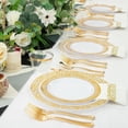 thumbnail image 4 of 350Pcs Gold Dinnerware Sets, Plates and Napkins Party Supplies Include:50 Dinner Plates, 50 Dessert Plates, 50 Paper Napkins, 50 Cups, 50 Gold Plastic Cutlery Set, 4 of 8