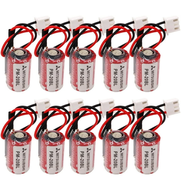 10Pcs  ER3 3.6V 1100mAh Battery Compatible for MAXELL PLC Battery PM-20BL 3.6V Battery with Plug