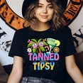 thumbnail image 3 of Funny Summer Beach Shirt – Tanned and Tipsy Graphic with Peace Glasses, Sand, Size L, 3 of 6