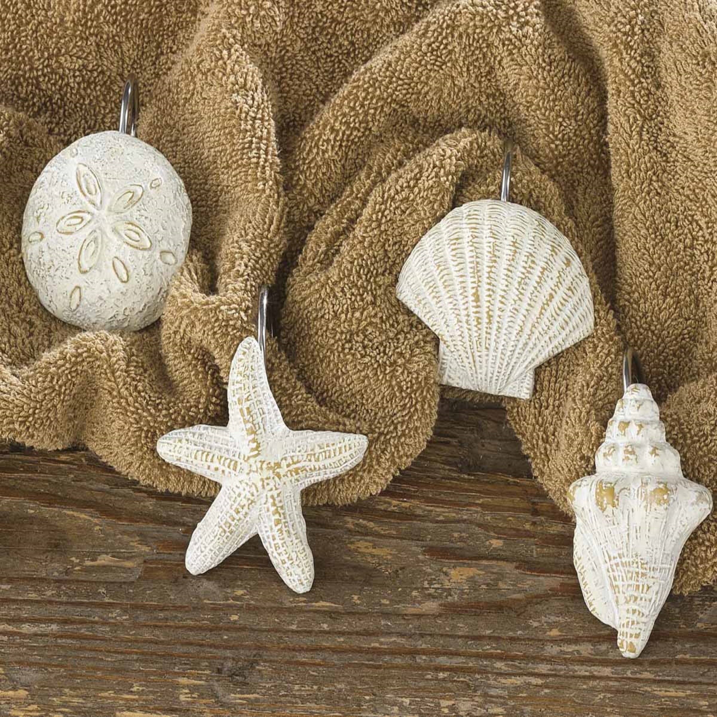 Park Designs Shells Shower Curtain Hooks Set of 12