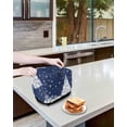 thumbnail image 4 of Fsddascl Navy Blue Christmas Tree Small Toaster Cover 2 Slice, Kitchen Appliance Covers, Xmas Tree Snowflake Balls Toaster Oven Cover with Loop, Bread Machine Cover Polyester Dust Cover Protection, 4 of 5