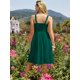 thumbnail image 5 of Vestido Belle Poque vintage sin mangas en forma de A Swing, verde oscuro, 5 of 7