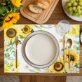 thumbnail image 4 of Sunflower Floral Placemats Set of 6, Farmhouse Pastoral Daisy Bees Botanical Placemats for Dining Table, Place Mats for Kitchen Tabletop, Waterproof Wipeable Dining Table Mats Set, 4 of 9