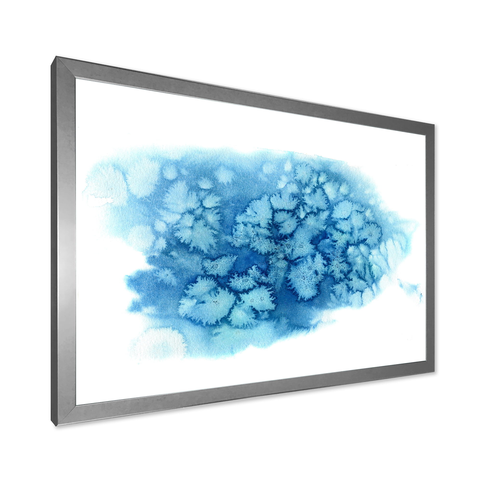 Designart 'Abstract Blue Turquoise Cloud' Modern Framed Art Print