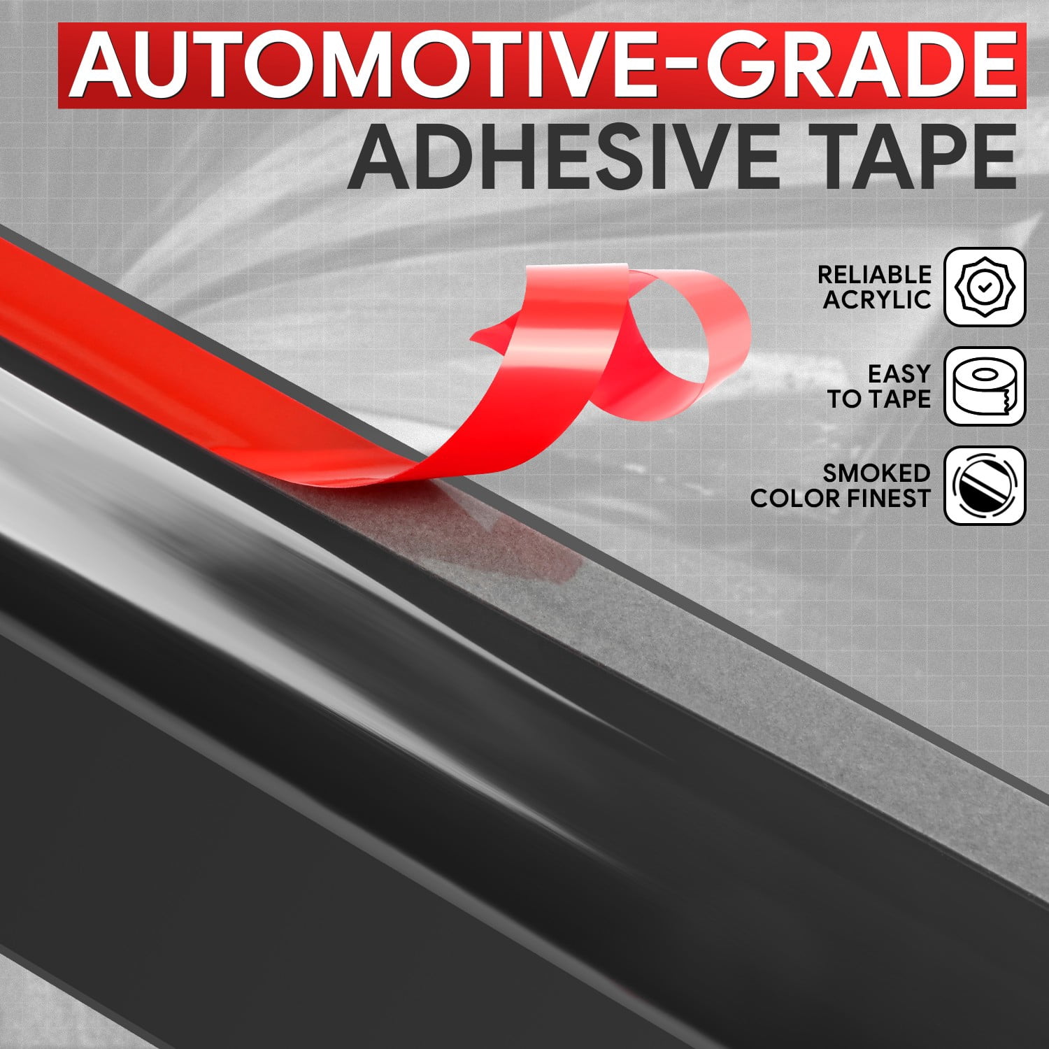 Nuvision Tape-On Window Visor Vent Shade Sun Rain Guard Deflector for 23-25 Honda HR-V