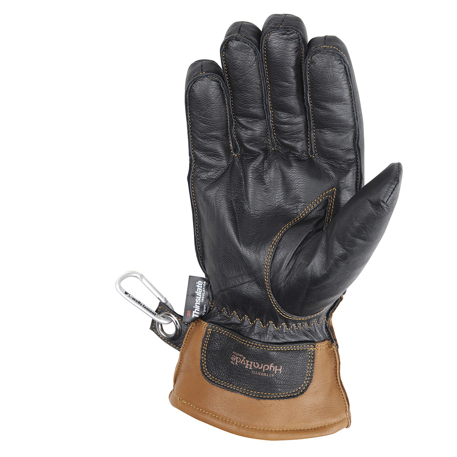 Wells Lamont 7664LK Mens Black HydraHyde Leather Winter Gloves Waterproof Insert