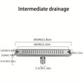 thumbnail image 5 of 1 Set, 11.8" Linear Shower Drain With Removable Grate, Professional Brushed 304 Stainless Steel Rectangle Shower Floor Drain,Floor Shower Drain With Hair Strainer, 5 of 5