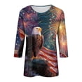 thumbnail image 6 of GEWSEY 250th Anniversary USA Shirt 250th America Shirt 3/4 Sleeve Womens Tops Patriotic Flag Eagle Print Tops 1776-2026 Tshirt Gifts (Dark Blue, XL), 6 of 8