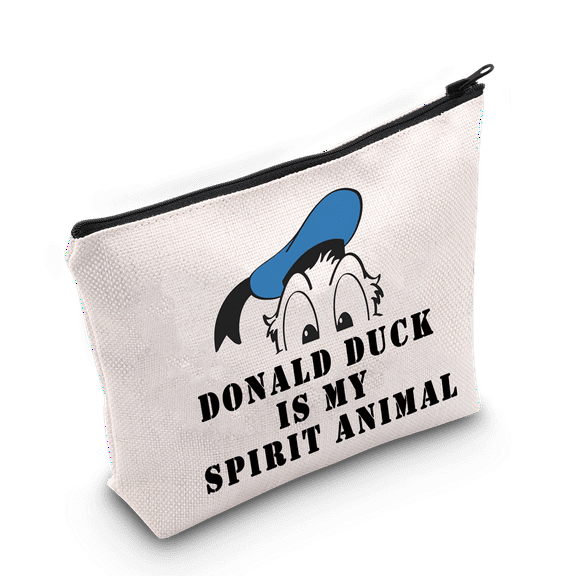LEVLO Duck Cosmetic Make Up Bag  Duck Lover Gift Duck Is My Spirit Animal Makeup Zipper Pouch Bag For Women Girls