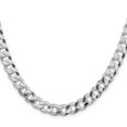 thumbnail image 6 of Auriga Fine Jewelry 925 Sterling Silver Rh-plated 8.5 mm Beveled Curb Chain Necklace for Men 24", 6 of 7