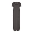 thumbnail image 5 of Meichang Maxi Dresses for Women 2025 Casual Summer Short Sleeve Scoop Neck Long Dress Plus Size Loose Fit Tshirt Dresses, 5 of 7