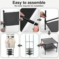 thumbnail image 5 of Adifare Coat Rack,Corner Hall Tree Freestanding Coat Rack with 3 Tier Shoes Rack Storage and 10 Movable Hooks Waterproof Entryway Corner Organizer Coat Rack for Home, 5 of 7