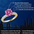 thumbnail image 2 of Gem Stone King 14K Two Tone Gold Pink Moissanite and Lab Grown Diamond Engagement Ring for Women | 4.08 Cttw | Round 10MM | Gemstone Birthstone | Size 8, 2 of 6