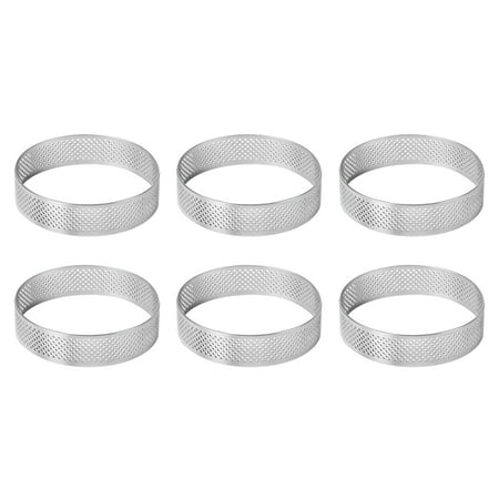 

6pcs/set Stainless Steel Porous For Baking Perforated Pie Cake Ring Mold Tart
