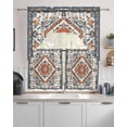 thumbnail image 2 of Farmhouse Aztec Kitchen Curtains Sets 24 Inch Length with Valance, Boho Southwest Tribal Ethnic Flowers Swag Valances and Tiers Curtain Set Drapes Swag Curtains for Living Room, Bathroom, Bedroom, 2 of 6