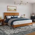 thumbnail image 1 of Charlotte King Solid Wood Low Profile Platform Bed in Light Toffee, 1 of 14