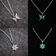 thumbnail image 4 of Collar de acero inoxidable que brilla en la oscuridad para hombres, collares Punk, mariposa luminosa, colgante de corazón, joyería de fiesta, regalo para mujeres, 4 of 4