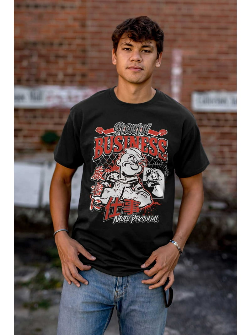 Cool Urban Popeye Strictly Business Men's Graphic T Shirt Tees