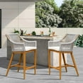 thumbnail image 2 of Mondawe Bar Stools Set of 2, Outdoor Counter Height Bar Chairs with Arm and Backrest, Patio-Square Backres, 2 of 8