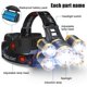 thumbnail image 4 of Linterna, faro ultra brillante de 5 LED, linterna impermeable recargable por USB, perfecta para acampar, correr, 4 of 5