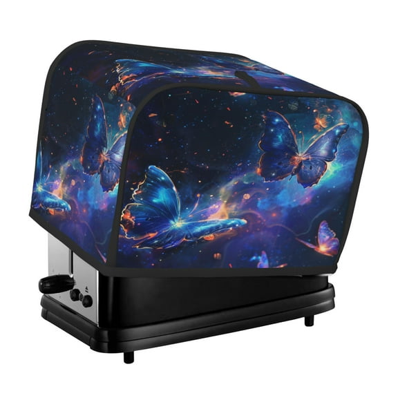 Toaster Cover For 2 Or 4 Slice, Two Or Four Slice Toaster Hood Dust-Proof Cover For Home Kitchen Washable Small Appliance Universe Butterfly Glowing (17)