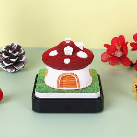 

2024 Calendar Memo Pad With Lights Desk Calendar With LED Lights Creative Desk Calendar DIY Notepad 3D Art Calendar Paper Carving House Sculpture Gift For School Home Office