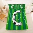 thumbnail image 5 of Erosebridal Modern Soccer Court Pattern Kids Bed Sheets,Letter C Monogrammed King Sheets For Boys Teens 4 Pieces, 5 of 6