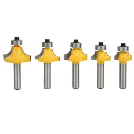 

2024 5 Pcs Router Bit 8mm Shank Surface Painted Alloy Round R Corner Trimming Router Bit