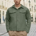 thumbnail image 2 of LpwkSSA Work Coat for Men Plus Size Cargo Solid Color with Multiple Pockets Long Sleeved Hoodless Casual Fashion Jacket Green M, 2 of 9