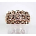 thumbnail image 2 of Divine Creation 925 Sterling Silver 2.30 Ct Round Cut Brown Diamond Wedding Engagement Halo Ring 14K Rose Gold Plated For Women's -9, 2 of 3