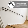 thumbnail image 4 of BRIGHTFUFU Stair Handrail Bracket Glass Railing Handrail Bracket Black Support 1Set, 4 of 8