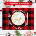thumbnail image 2 of JOOCAR Christmas Placemats, 18x12 Inch Christmas Decorations, Red Black Buffalo Plaid Santa Claus Christmas Tree Deer Snowflake Placemats for Home Table Holiday Decor Rectangular Placemats Set of 6, 2 of 5