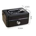 thumbnail image 2 of Cash Lock Box Compact Shock-proof Portable Multi Compartments Deposit Cash Cash Safe Metal Box Jewelry Precious Stuff Container Mini Cash Box, 2 of 8