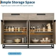 thumbnail image 4 of 55" Large Kitchen Sideboard Accent Modern Storage Cabinet with 2 Drawers and 4 Doors, Coffee Bar Buffet Table for Kitchen, Dining Room, 4 of 8