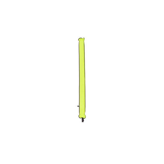 Eigraketly Boya inflable de 150x15cm, tubo de señal, sellado submarino, deportes acuáticos, salchicha, nailon, marcadores de buceo Deportes acuáticos Amarillo fluorescente