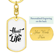 thumbnail image 3 of Hunt Life Stainless Steel or 18k Gold Premium Swivel Dog Tag Keychain, 3 of 10