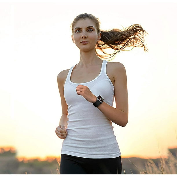 ZMLEVE Solo Loop Strap Compatible with Apple Watch Band 38mm 40mm 42mm 44mm, Sport Elastics Silicone Apple Watch Bands Women Men, Replacement Wristband for iWatch Series 6 5 4 3 2 1 SE (B+G 38S)