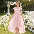 thumbnail image 6 of EnJoCho Girls Chiffon Junior Bridesmaid Dress Square Neck Flutter Sleeves High Low Formal Party Flower Girl Wedding Holiday Dance Pageant Evening Gown, 6 of 7