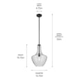 thumbnail image 2 of 42046BKCS Kichler Lighting Everly - 1-Light Large Pendant with Transitional Style 19.75 Inches Tall by 13.75 Inches Wide-Black Finish-Clear Seeded, 2 of 5