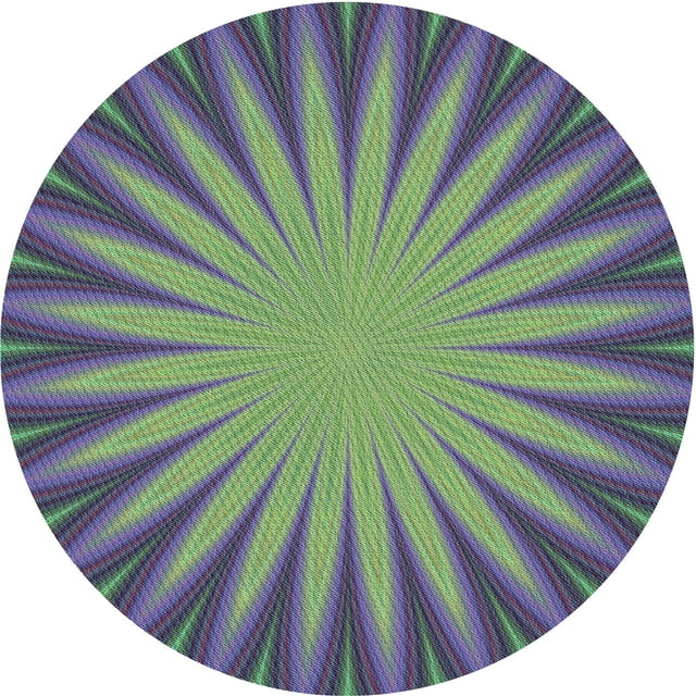 Ahgly Company Tapis de Zone Rond Vert Transitionnel pour Intérieur Lavable à la Machine, 6 Pieds Rond