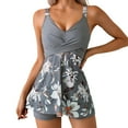 thumbnail image 2 of Ounisa Women's Tankini Bathing Suits Two-Piece Tummy Control Swim Dress High Waist Printing Padded Swimsuits with Boyshorts, 2 of 7
