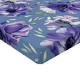 thumbnail image 4 of Ambesonne Floral Fitted Sheet, Botanical Romantic Flowers, Full Size, Cadet Blue and Violet, 4 of 5